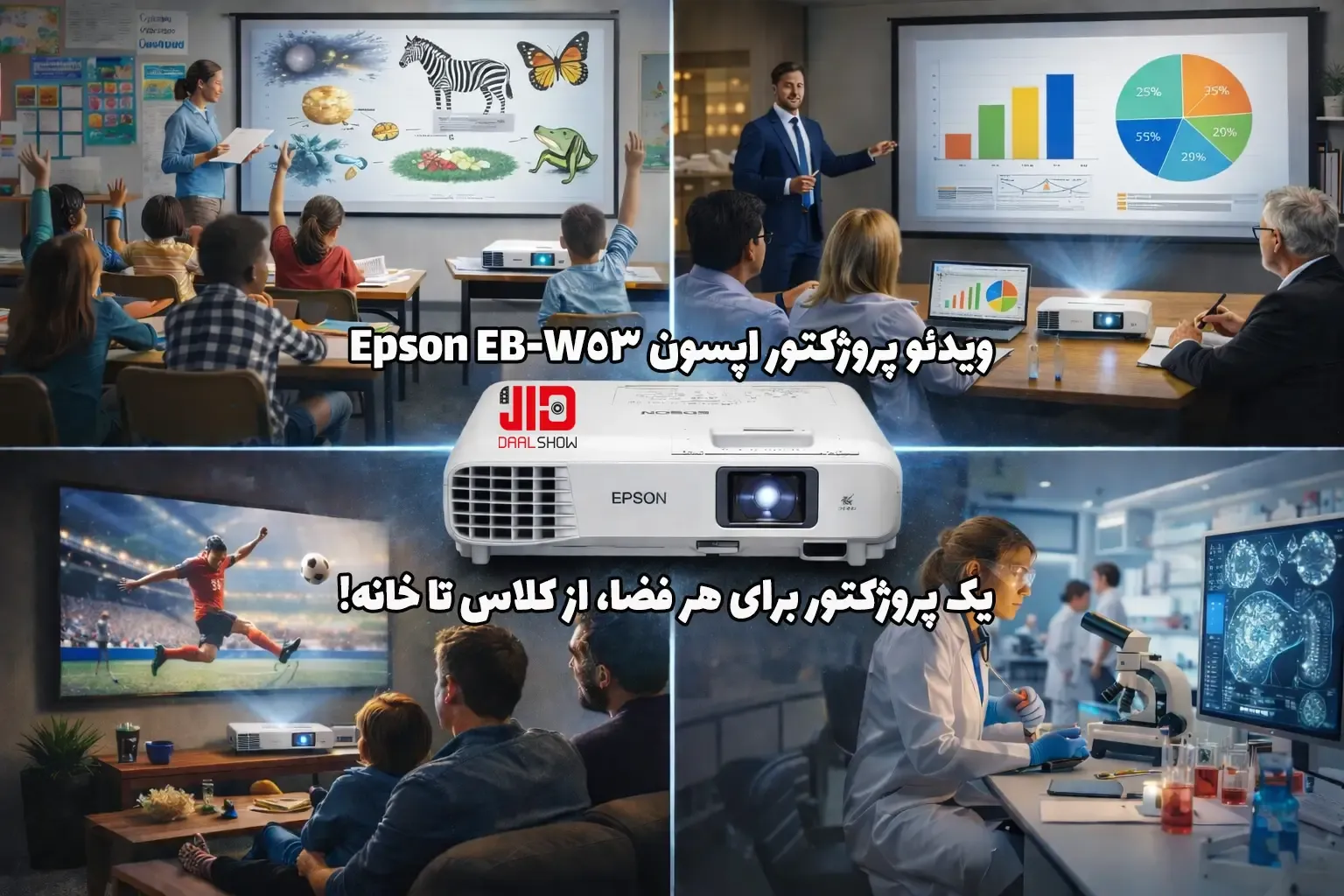 ویدئو پروژکتور اپسون Epson EB-W53، قیمت ویدئو پروژکتور اپسون Epson EB-W53، خرید ویدئو پروژکتور اپسون Epson EB-W53