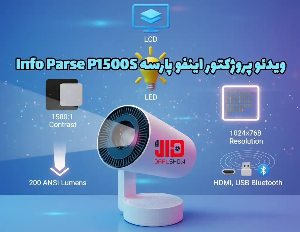 خرید پروژکتور اینفو پارسه P1500S، قیمت پروژکتور اینفو پارسه P1500S، پروژکتور اینفو پارسه P1500S، ویدئو پروژکتور اینفو پارسه P1500S، خرید ویدئو پروژکتور اینفو پارسه  P1500S، قیمت ویدئو پروژکتور اینفو پارسه،  پروژکتور دال شو